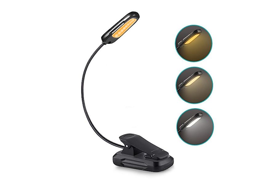 DESUO LED Leselampe Leselampe 3 Farbmodi Klemmlampe 360° Flexibel für Nacht günstig online kaufen