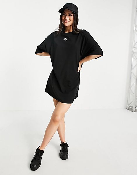 PUMA – Classics – T-Shirt-Kleid in Schwarz günstig online kaufen