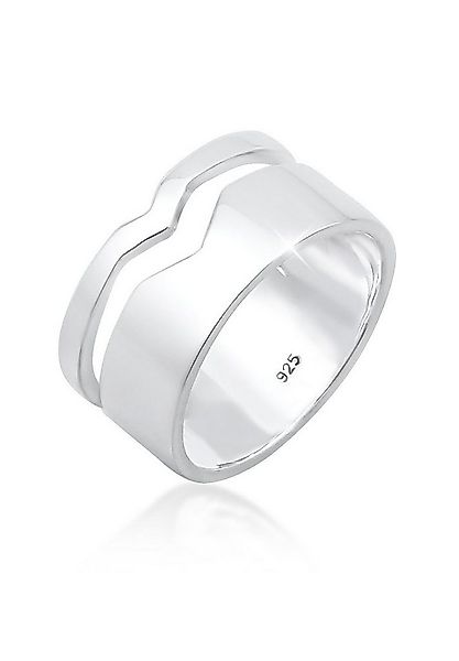 Elli Fingerring Bandring Breit Geo Design 925 Sterling Silber günstig online kaufen