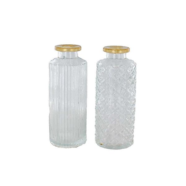 MICA Dekovase Vase Flasche klar/gold - günstig online kaufen
