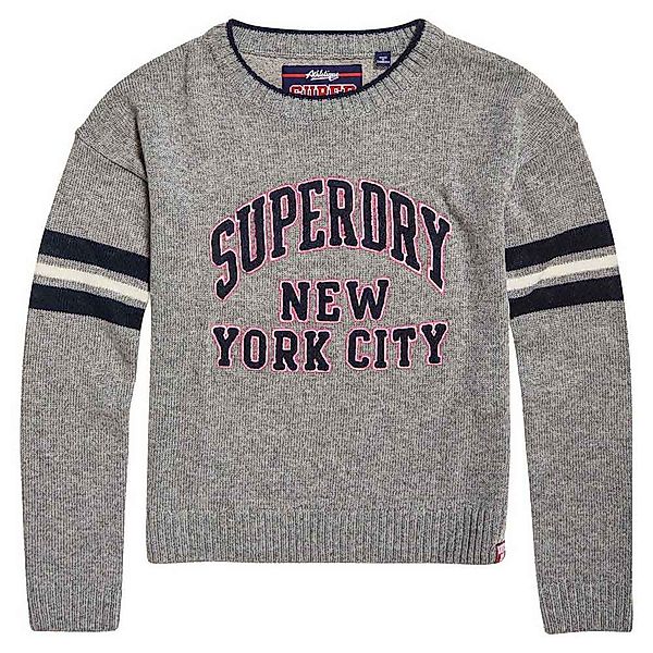 Superdry College Sport Logo Knit Pullover XS Gray günstig online kaufen