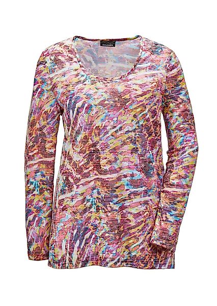 GOLDNER Longpullover "Kurzgröße Langarmshirt mit Rundhals, Ausbrenner" Ohne günstig online kaufen