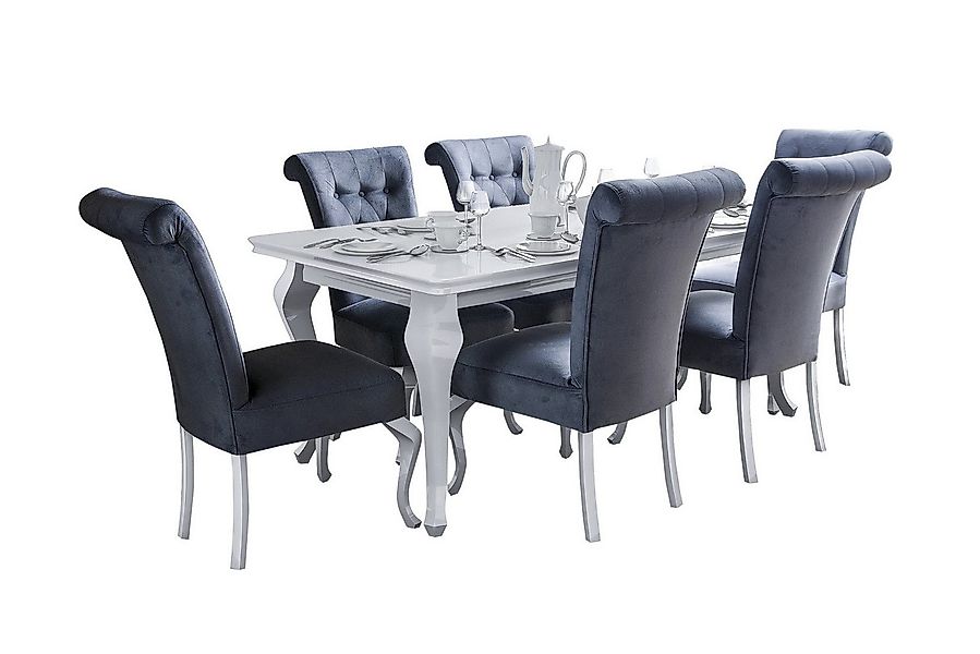 Deine Möbel 24 Essgruppe LUISE Tischgruppe Glamour Tisch mit 4 / 6 Stühlen günstig online kaufen