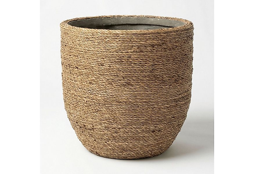finestgreen Pflanzkübel Cody Straw Grass, Pflanzkübel aus handgewebtem Stro günstig online kaufen