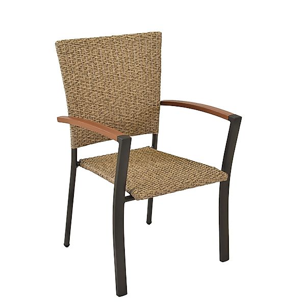 Merxx Teramo Gartensessel Stapelbar 2er-Set Polyrattan günstig online kaufen