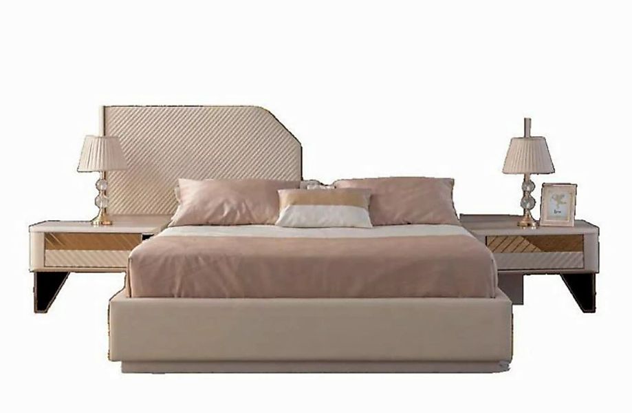 JVmoebel Bett Stilvolles Schlafzimmer Set Doppelbett Holz Nachttische Desig günstig online kaufen