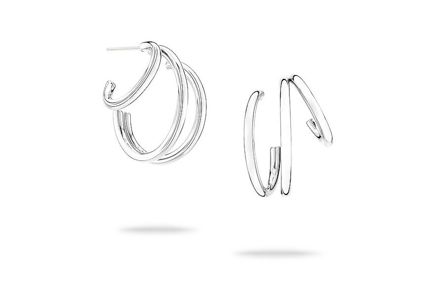 Echtzeit Paar Creolen Schmuck Geschenk Edelstahl Ohrringe Modern Lines günstig online kaufen