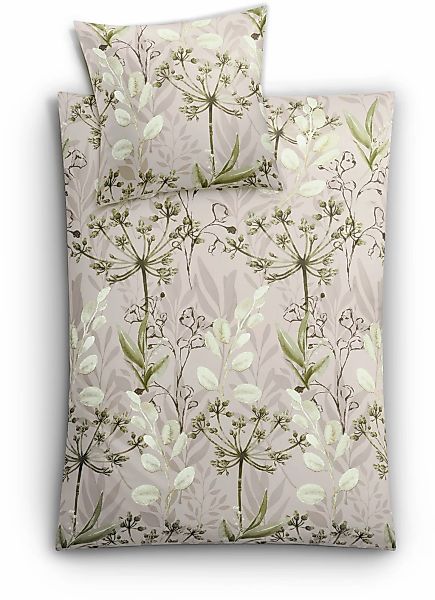Kleine Wolke Bettwäsche "Lukardis" 2 Stk. tlg. mit Blättern und Gräsern günstig online kaufen