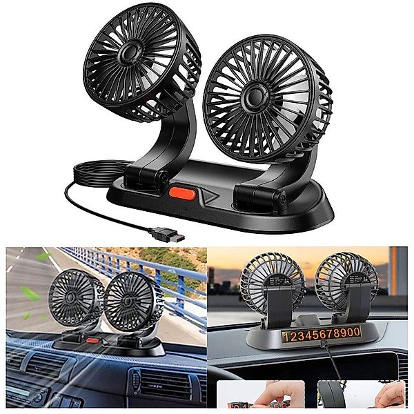 QUBEBU Tischventilator Auto-Doppelkopfventilator, Elektroauto-Ventilator, A günstig online kaufen
