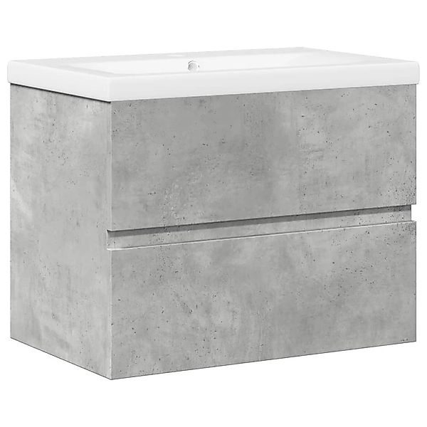vidaXL Badezimmer-Set 2-tlg. Badmöbel-Set Betongrau Holzwerkstoff, günstig online kaufen