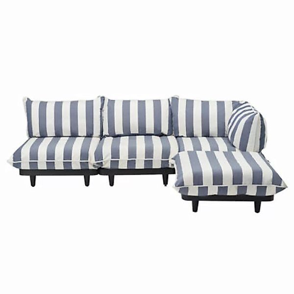 Gartensofa 4-Sitzer Paletti set textil blau / Armlehne rechts - L 280 x 190 günstig online kaufen