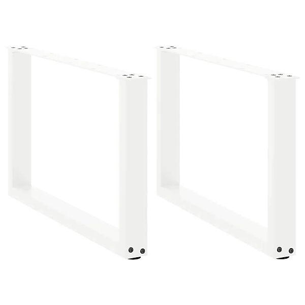 vidaXL Couchtischbeine U-Form 2 Stk Weiß 70x42-43 cm Stahl 4013165 günstig online kaufen