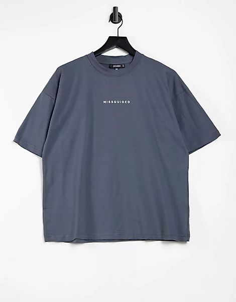 Missguided – Oversize-T-Shirt in Grau günstig online kaufen