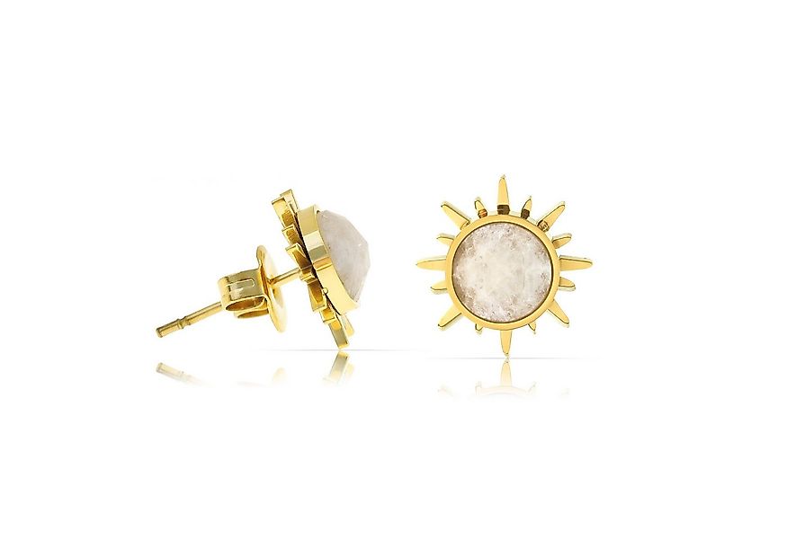 Made by Nami Paar Ohrstecker Ohrstecker goldfarben mit Sonnenmotiv Edelstei günstig online kaufen