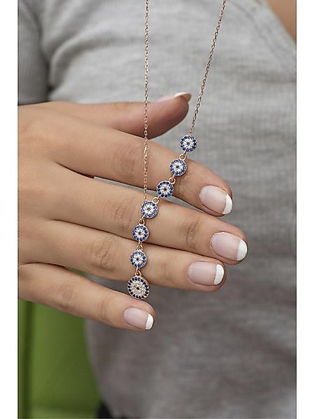 Nisan Ohrring-Set, 925er Silber Damen Halskette – Zirkonia Nazar-Amulett günstig online kaufen