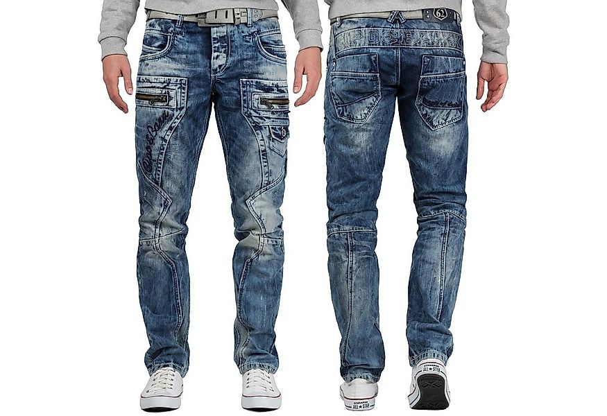 Cipo & Baxx Regular-fit-Jeans Herren regular fit Hose Stonewashed BA-C1178 günstig online kaufen
