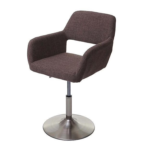 MCW Esszimmerstuhl A50 III Stoff/Textil Braun Fuß Gebürstet günstig online kaufen