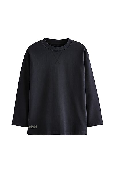 Next Langarmshirt Langärmliges, schweres, gewaschenes T-Shirt günstig online kaufen