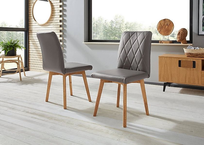 OTTO home Esszimmerstuhl Brest (Set, 2 St), Gestell aus Eiche Massivholz ge günstig online kaufen