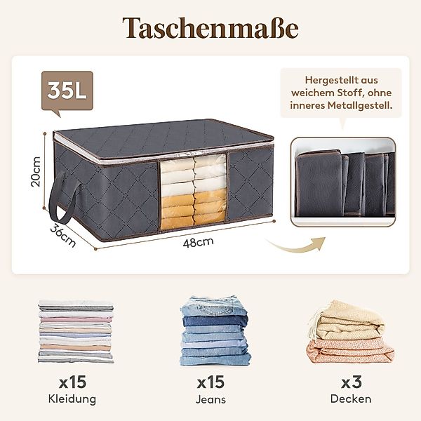 Lifewit Aufbewahrungsdose Aufbewahrungsbox mit Deckel, Kleiderschrank günstig online kaufen