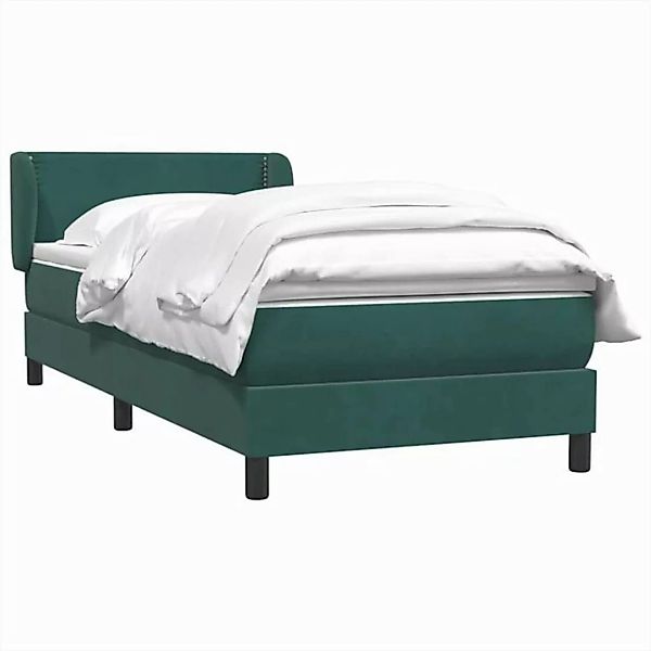 vidaXL Bett Boxspringbett mit Matratze Dunkelgrün 80x220 cm Samt günstig online kaufen