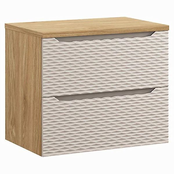 Lomadox Waschbeckenschrank OLUO-56-BEIGE Waschtischunterschrank, 70cm, Eich günstig online kaufen