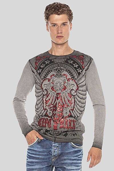 Cipo & Baxx T-Shirt "Sweatshirts", mit Print und Glanzdruck günstig online kaufen
