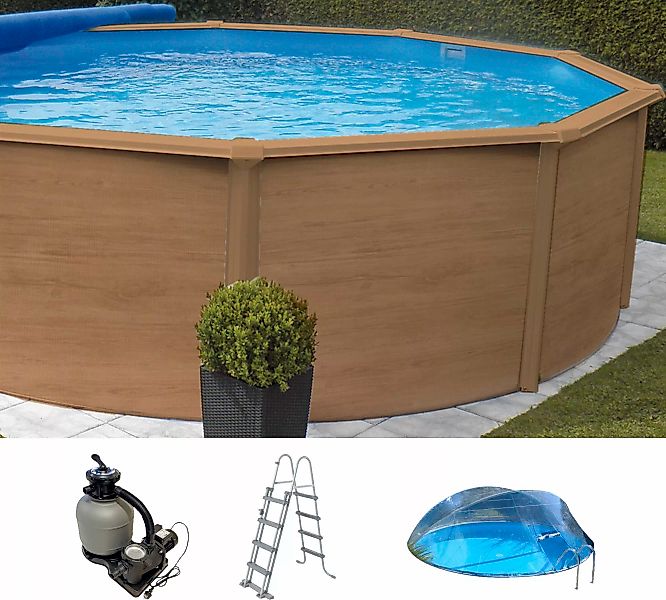 KWAD Rundpool "Wood Design CABRIO DOME inkl. Abdeckung zum Schutz des Wasse günstig online kaufen