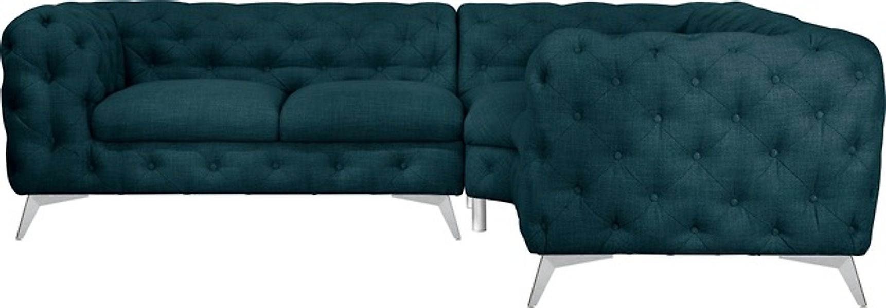 Leonique Chesterfield-Sofa »Ecksofa GLYNIS L-Form mit Wellenunterfederung, günstig online kaufen