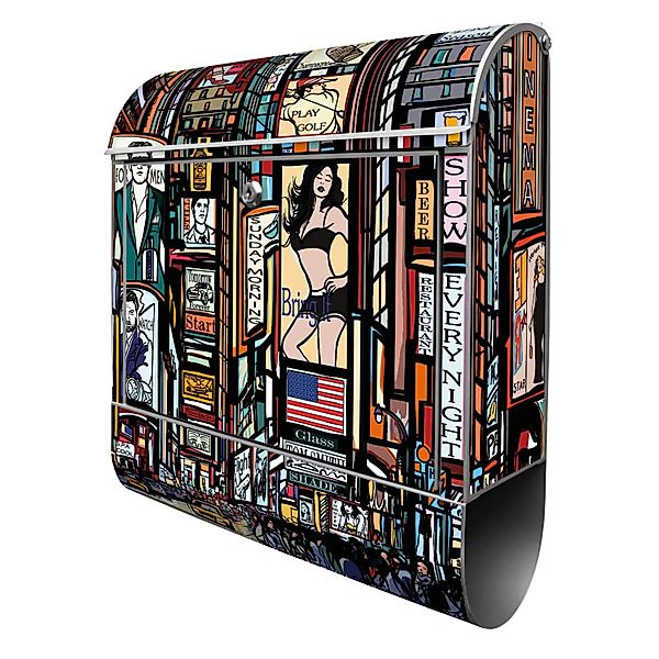 Banjado Design Briefkasten Silber Pulverbeschichtet 39x47x14cm 2 Schlüssel günstig online kaufen