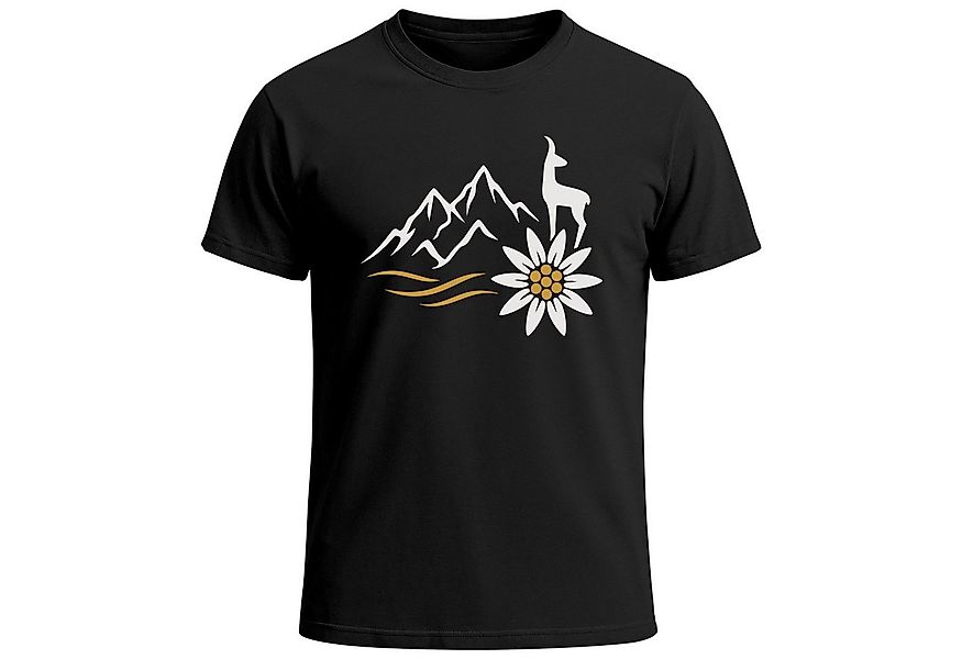 MoonWorks Print-Shirt Herren T-Shirt für das Oktoberfest Alpen Motiv mit Ed günstig online kaufen