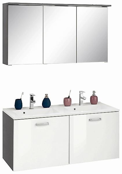 welltime Badmöbel-Set "Ravenna" 2 Stk. tlg. Doppelwaschplatz, Breite 120 cm günstig online kaufen