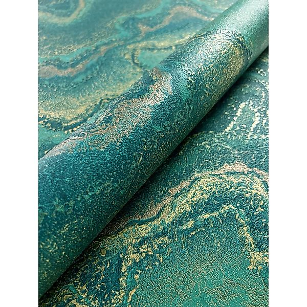 Newroom Vliestapete Dione Petrol Marmor Modern FSC® günstig online kaufen