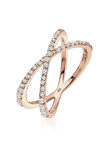Elli Fingerring Silberring Kreuz mit Zirkonia günstig online kaufen
