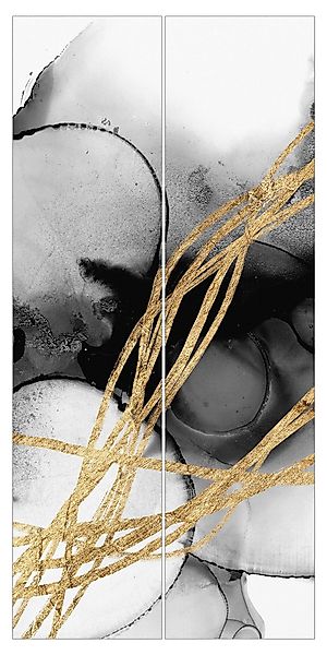 Bilderdepot24 Schiebegardine Flächenvorhang blickdicht Schwarze Tusche günstig online kaufen