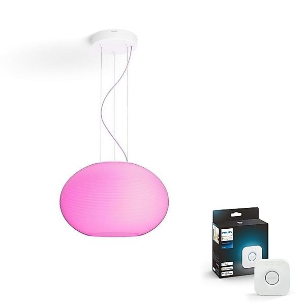 Philips Hue Bluetooth White & Color Ambiance Pendelleuchte Flourish in Weiß günstig online kaufen