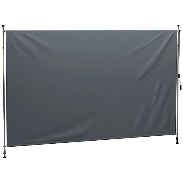Outsunny Sonnenschirm Markise Polyester Aluminium Dunkelgrau 400L x 221-311 günstig online kaufen