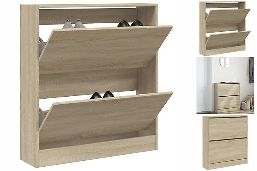 vidaXL Schuhschrank Schuhschrank Sonoma-Eiche 80x21x87,5 cm Spanplatte günstig online kaufen