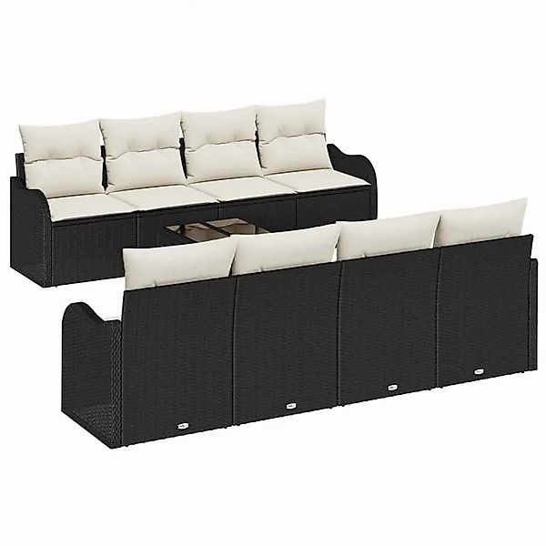 vidaXL Gartensofa-set Schwarz 55 x 55 x 37 cm Poly-Rattan 3345627 günstig online kaufen