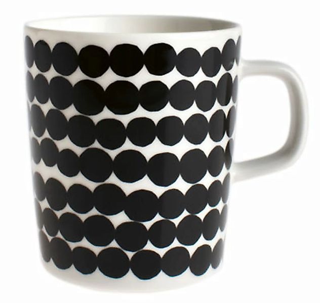 Becher Siirtolapuutarha keramik weiß schwarz - Marimekko - Schwarz günstig online kaufen