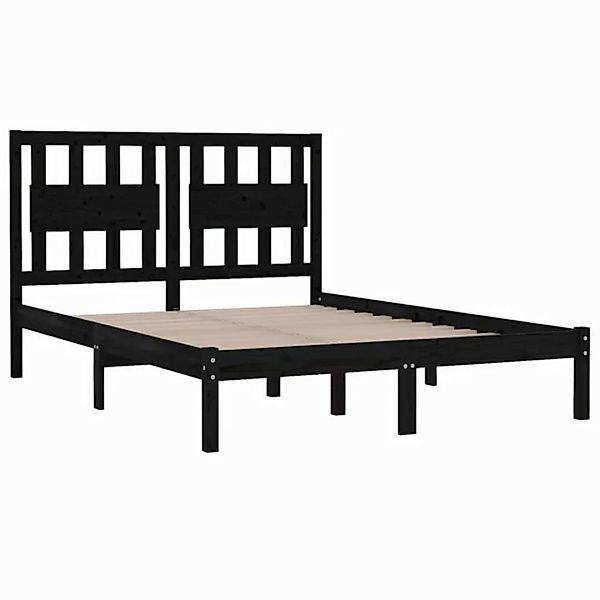 vidaXL Bettgestell Massivholzbett Schwarz Kiefer 200x200 cm Doppelbett Bett günstig online kaufen