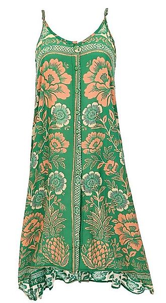 Guru-Shop Midikleid Luftiges Sommerkleid, Strandkleid - grün alternative Be günstig online kaufen