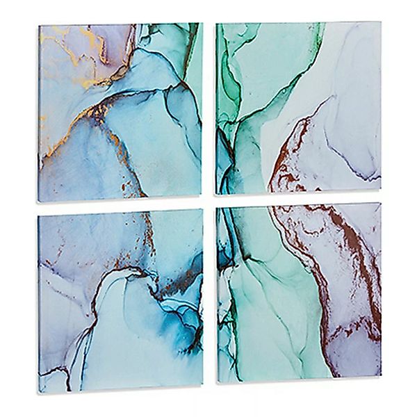 Bild Leinwand Marmor Blau (4 Stücke) günstig online kaufen