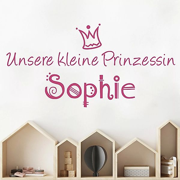 Wunschtext-Wandtattoo Kinderzimmer No.494 Wunschtext Unsere kleine Prinzess günstig online kaufen