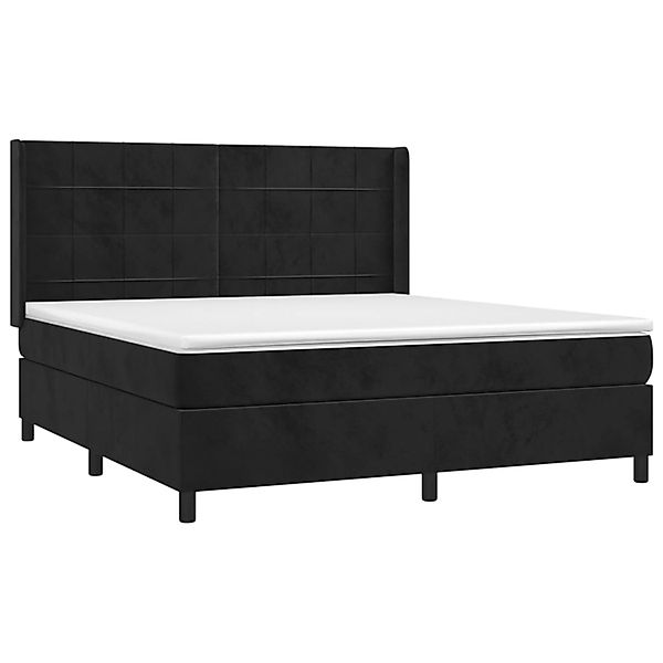 vidaXL Boxspringbett mit Matratze & LED Schwarz 160x200 cm Samt 3139573 günstig online kaufen