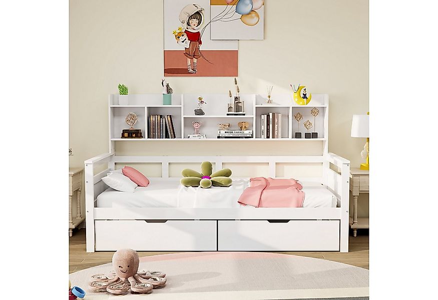 REDOM Kinderbett Einzelbett Schlafsofa Holzbett (Schubladen und Regale, Lat günstig online kaufen