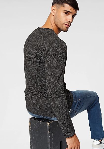 Bruno Banani Langarmshirt schmale Passform, melierte günstig online kaufen
