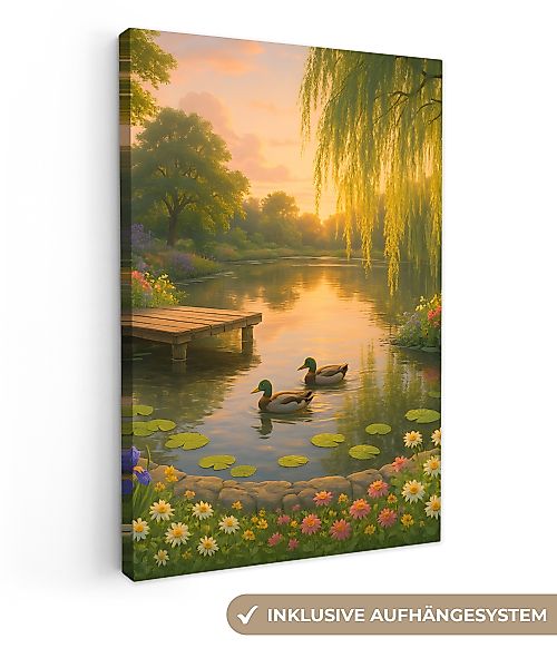 OneMillionCanvasses® Leinwandbild Enten - Teich - günstig online kaufen