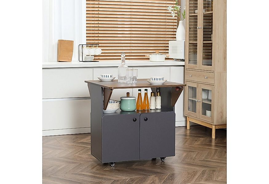 HOMCOM Esstisch mit Rolle, Stauraum (mobiler Küchentisch, 1-St., Klapptisch günstig online kaufen