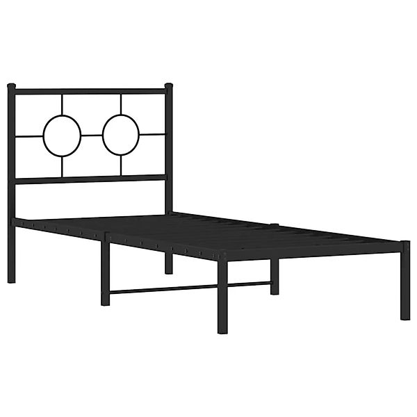 vidaXL Bettgestell mit Kopfteil Metall Schwarz 75x190 cm 376216 günstig online kaufen
